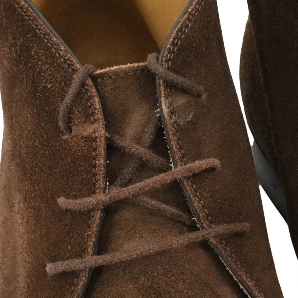 Ermenegildo Zegna Brown Suede Chukka Desert Boots Made in Italy‎ Size IT 7 US 8